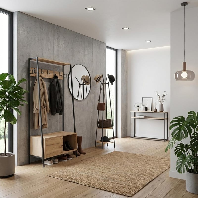 Gangkonsoll HOME4YOU Hannes 84x40x180 cm rustikk melamin med skuff - rustikk melamin - Oppbevaring - Hyller - Hylleplan & hyllekonsoll