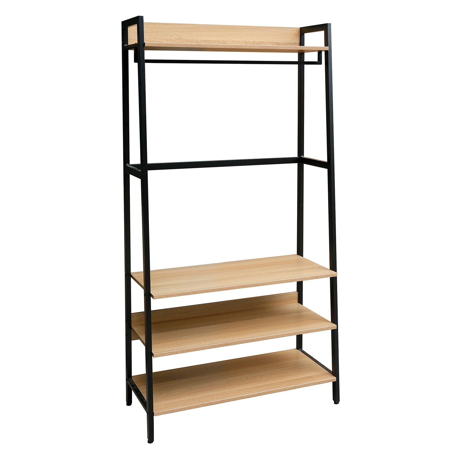 Gangkonsoll HOME4YOU Lavinia 84x40x169 cm ask/svart med 3 hyller - ask/svart