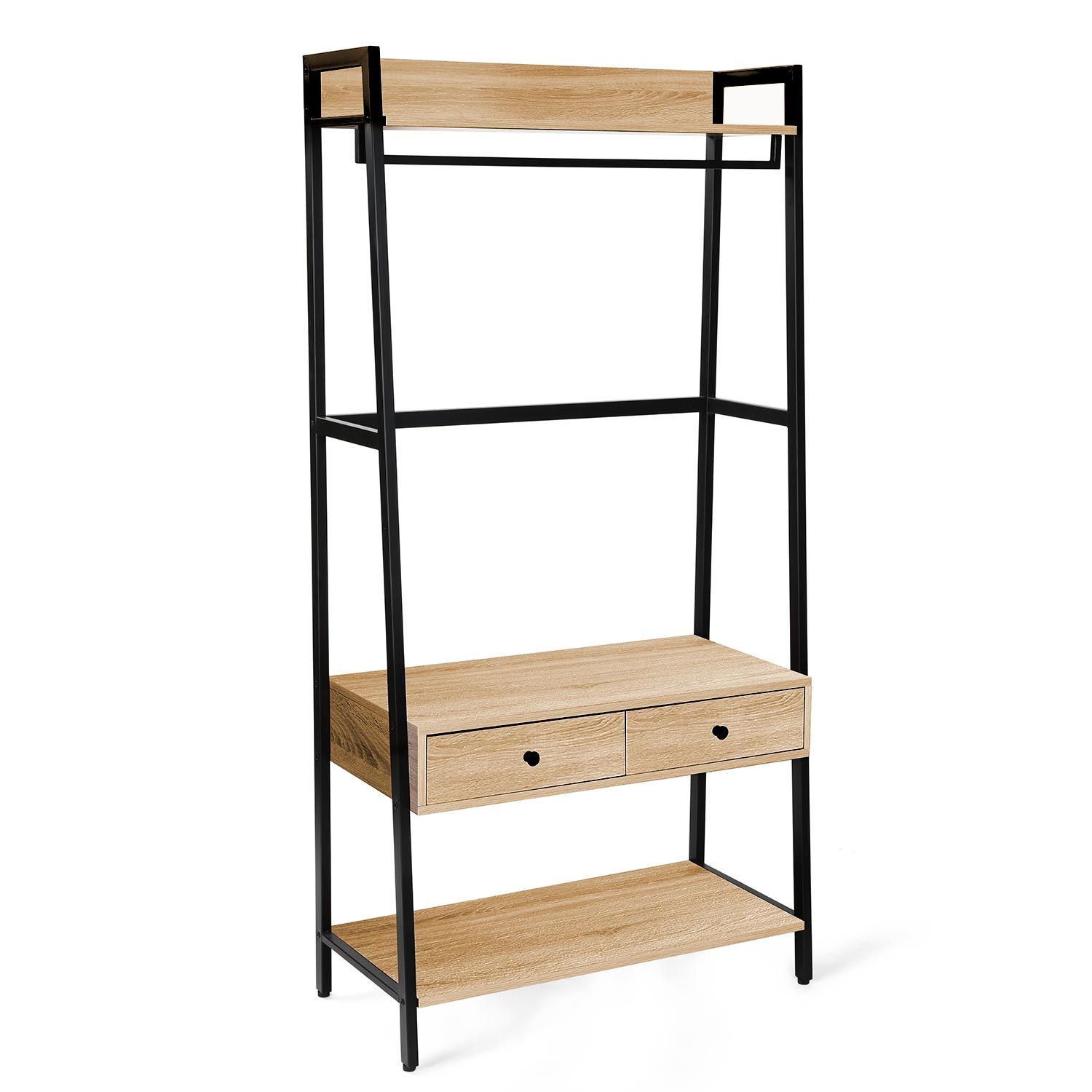 Gangkonsoll HOME4YOU Lavinia 84x40x169 cm ask/svart med skuffer - ask/svart