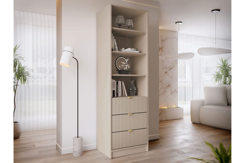 Gudelia Bokhylle 60x40 cm - Beige - Oppbevaring - Hyller - Bokhylle