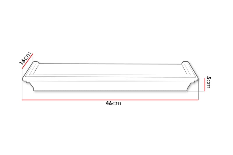 Harendra Vegghylle 46 cm - Svart - Oppbevaring - Hyller - Vegghylle