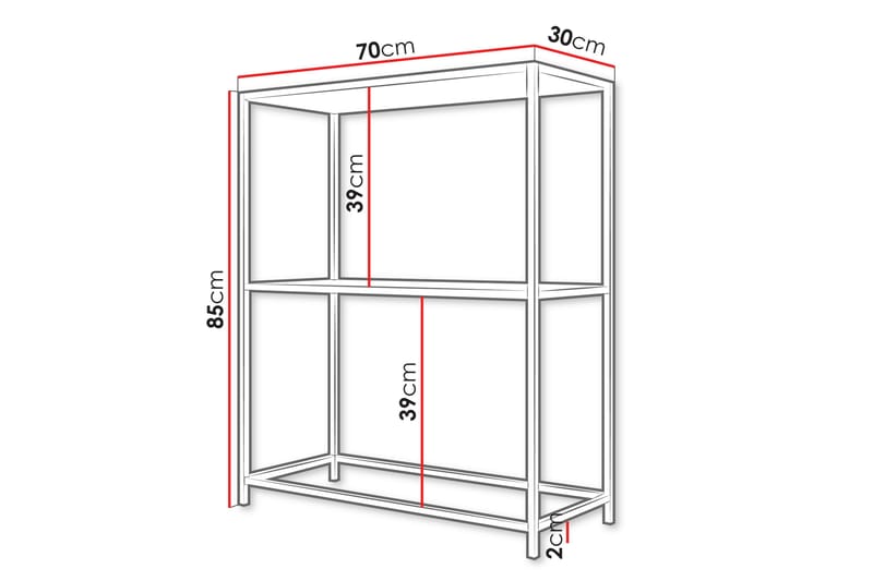 Harrisdale Bokhylle 70 cm - Svart - Oppbevaring - Hyller - Bokhylle