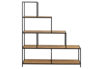 Hartsoe Bokhylle 135 cm i Metall med Treplate - Brun - Oppbevaring - Hyller - Bokhylle