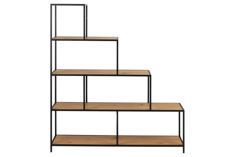 Hartsoe Bokhylle 135 cm i Metall med Treplate - Brun - Oppbevaring - Hyller - Bokhylle