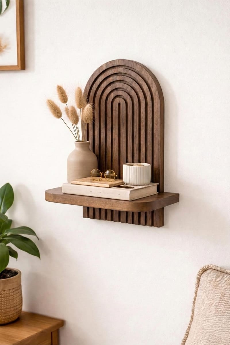 Hasina Vegghylle 26x35x13 cm - Wenge - Oppbevaring - Hyller - Vegghylle