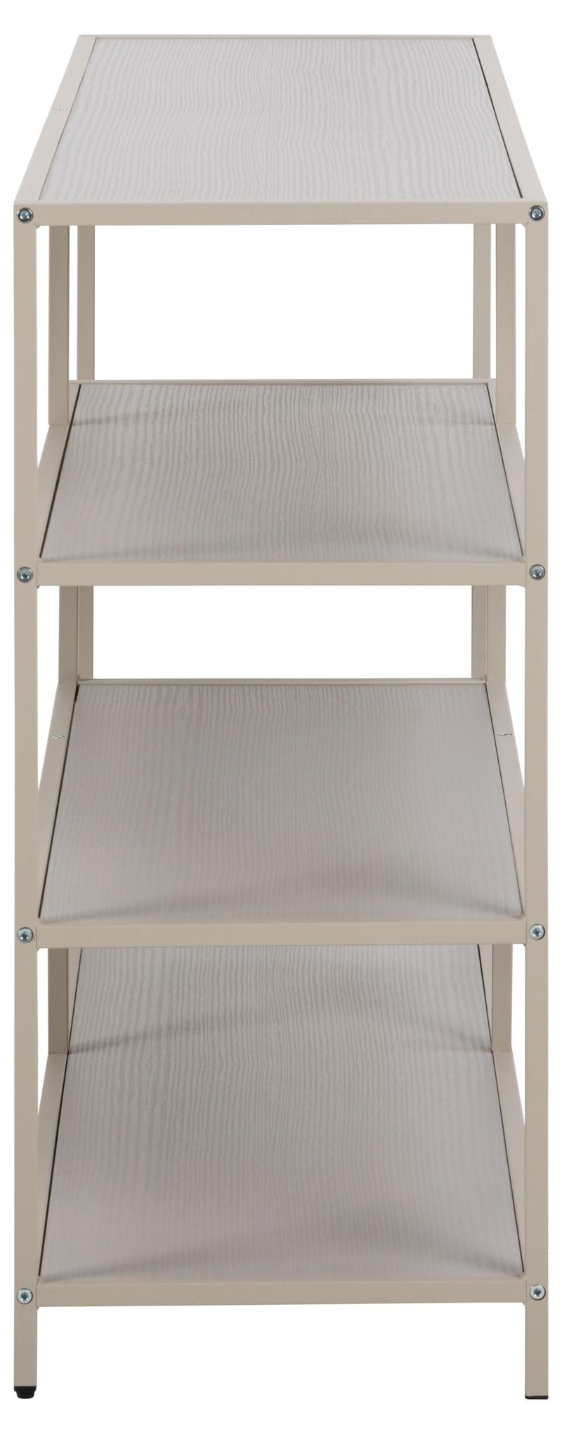 Hasslevik Bokhylle 114 cm i Metall med Treplate - Sandbeige - Oppbevaring - Hyller - Bokhylle