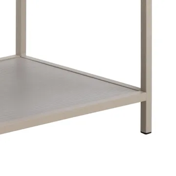 Hasslevik Bokhylle 114 cm i Metall med Treplate - Sandbeige - Oppbevaring - Hyller - Bokhylle