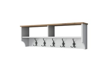 Caraway Hatt-hylle 120x22,2 cm Hvit/Brun - Hanah Home - Oppbevaring - Hyller - Hattehylle
