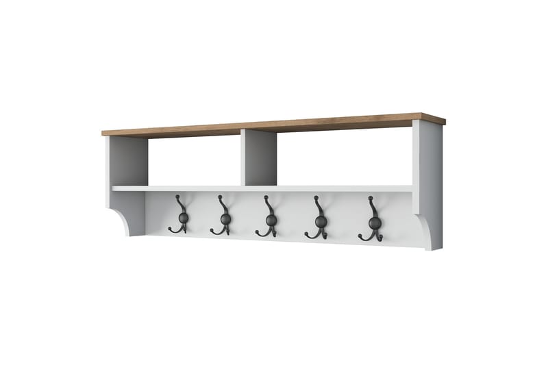 Caraway Hatt-hylle 120x22,2 cm Hvit/Brun - Hanah Home - Oppbevaring - Hyller - Hattehylle