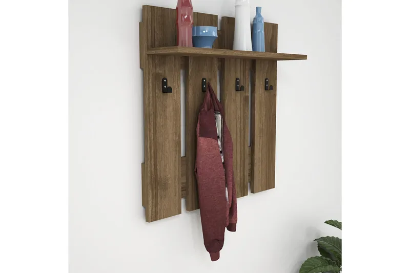 Casaluce Hattehylle 70x18 cm, Mørkebrun