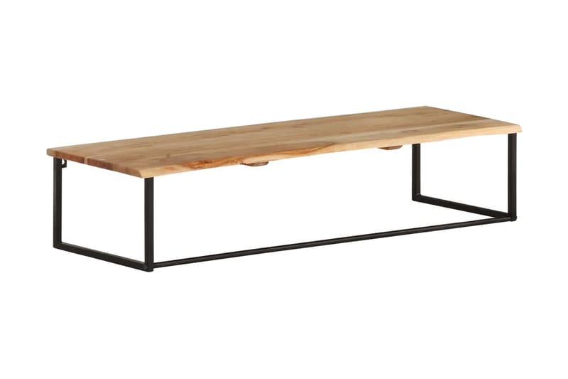 Hattehylle med knagger naturlig kant 100x35x22 cm akasie - Brun - Oppbevaring - Hyller - Hattehylle