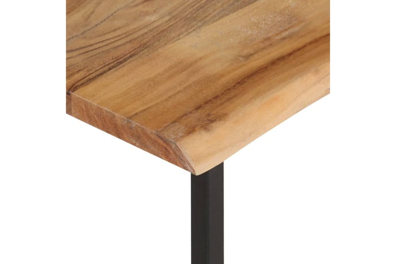 Hattehylle med knagger naturlig kant 100x35x22 cm akasie - Brun - Oppbevaring - Hyller - Hattehylle