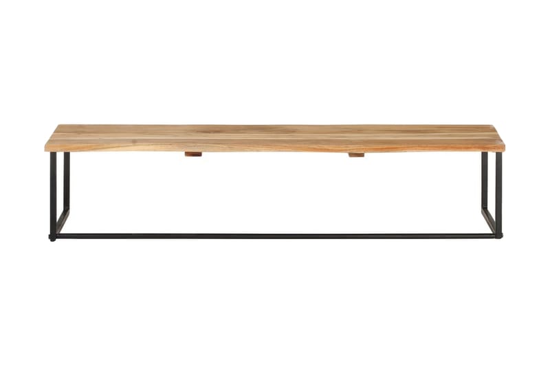 Hattehylle med knagger naturlig kant 100x35x22 cm akasie - Brun - Oppbevaring - Hyller - Hattehylle