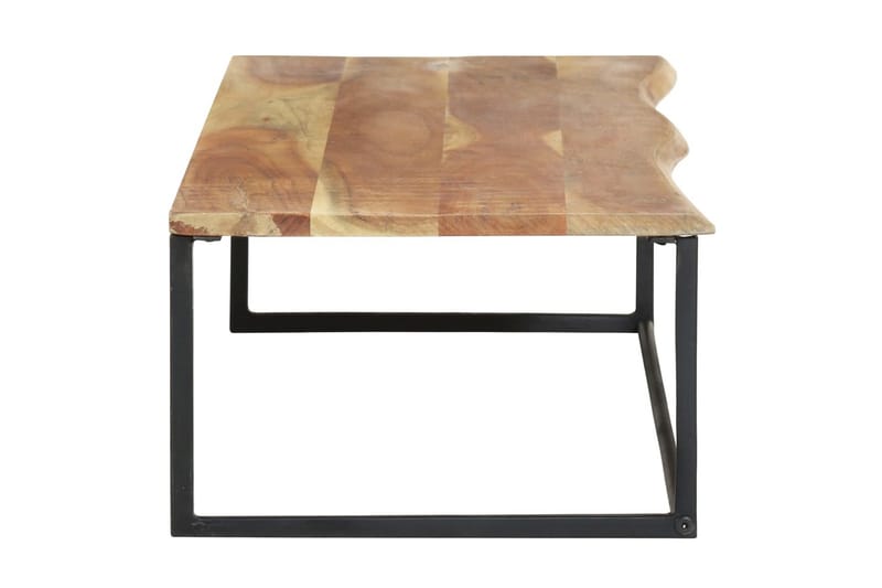Hattehylle med knagger naturlig kant 100x35x22 cm akasie - Brun - Oppbevaring - Hyller - Hattehylle