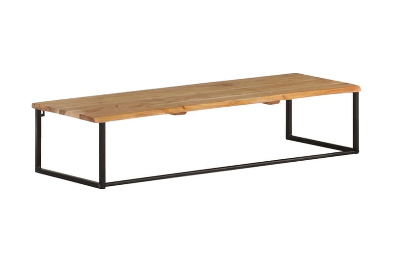 Hattehylle med knagger naturlig kant 100x35x22 cm akasie - Brun - Oppbevaring - Hyller - Hattehylle