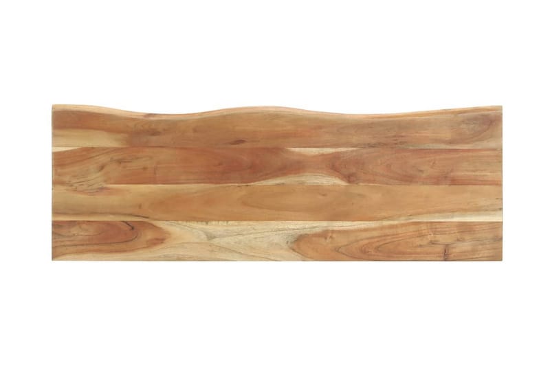 Hattehylle med knagger naturlig kant 100x35x22 cm akasie - Brun - Oppbevaring - Hyller - Hattehylle