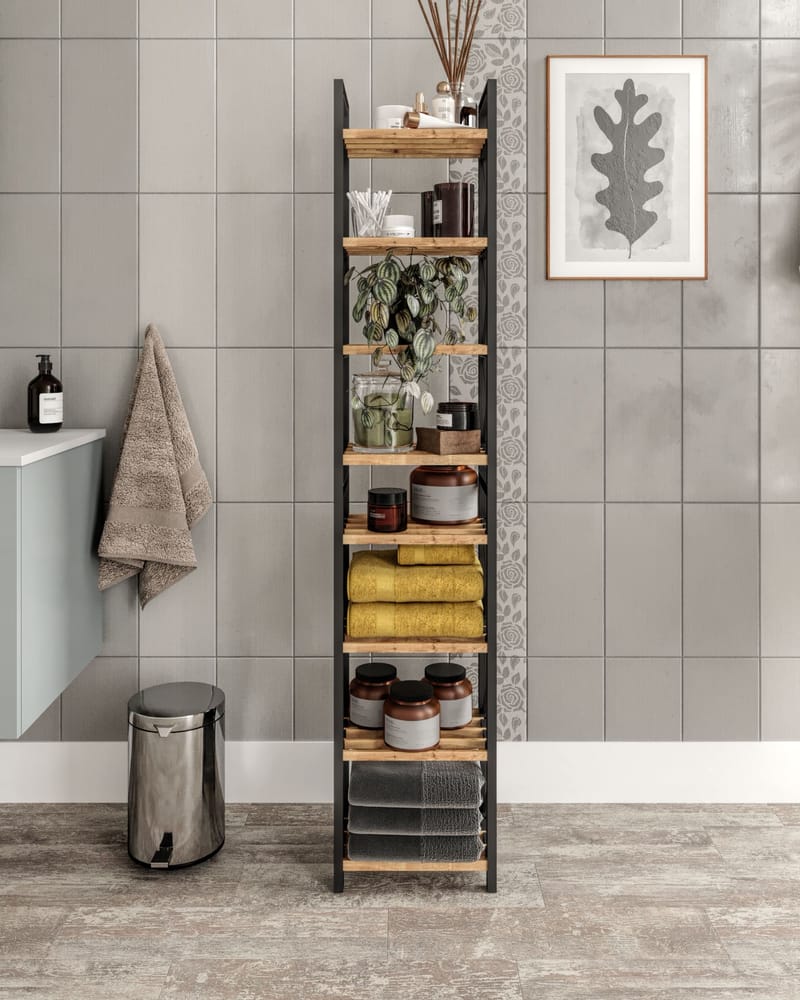 Heba Multifunksjonshylle 128 cm - Svart - Oppbevaring - Hyller - Hylleplan & hyllekonsoll