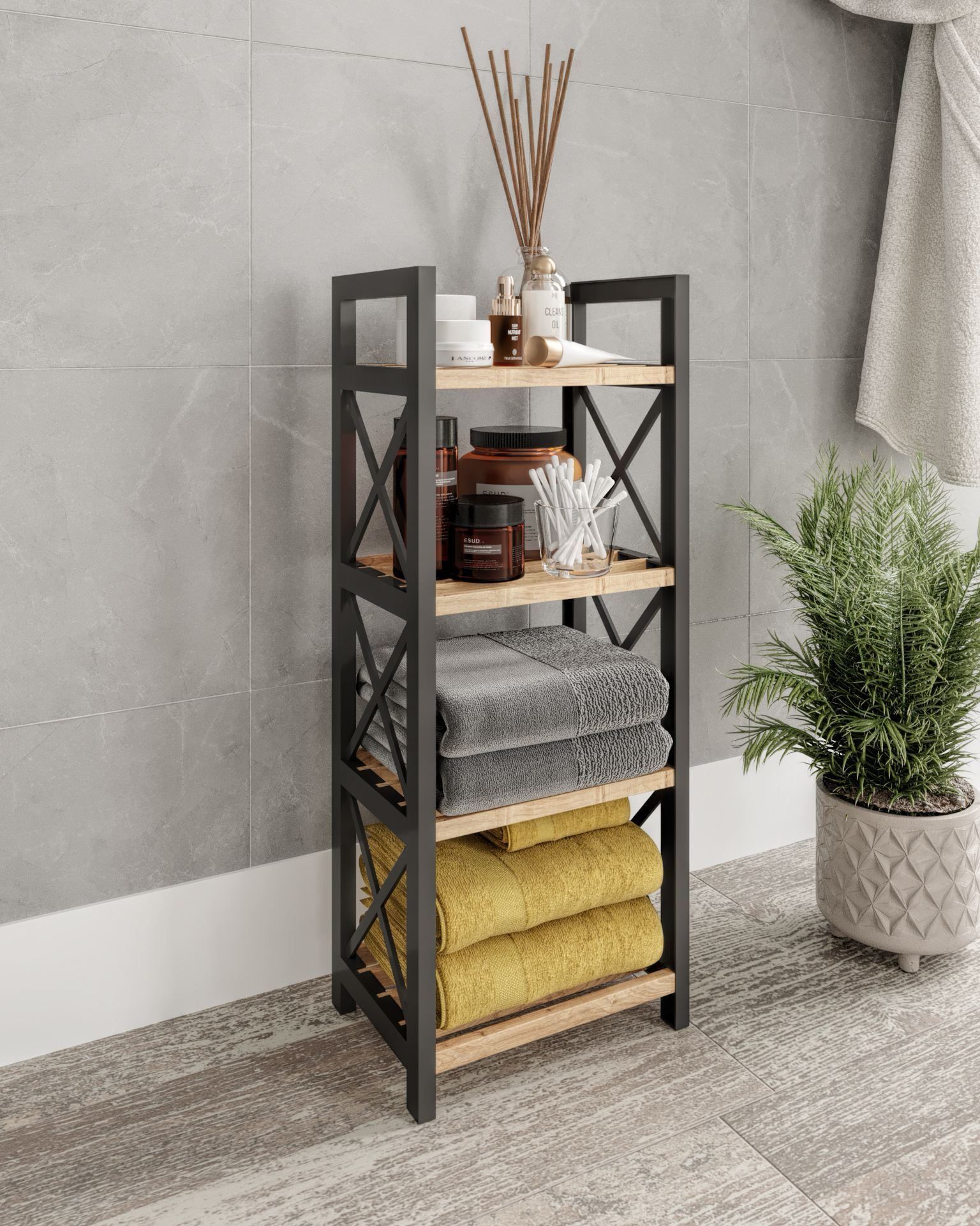 Heba Multifunksjonshylle 64 cm - Svart