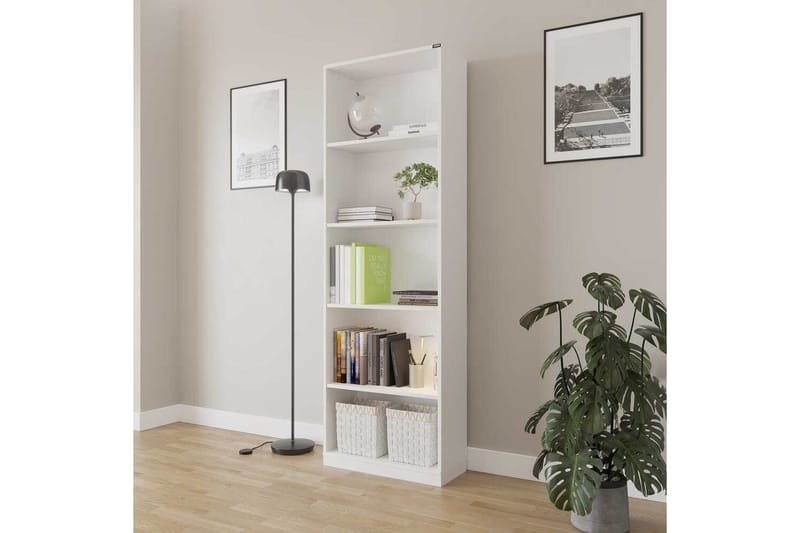 Hemani Bokhylle 64 cm i Lakkert Tre - Hvit - Oppbevaring - Hyller - Bokhylle