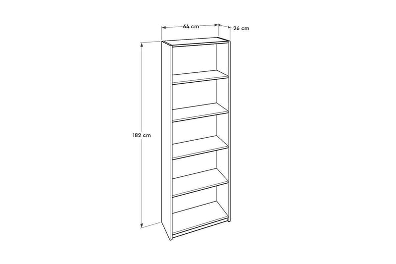 Hemani Bokhylle 64 cm i Lakkert Tre - Hvit - Oppbevaring - Hyller - Bokhylle