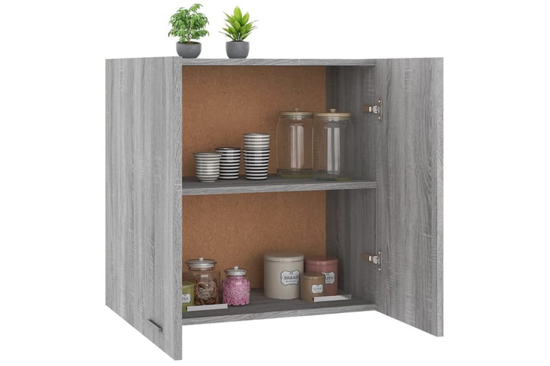 Hengende skap grå sonoma 60x31x60 cm konstruert tre - Grå - Oppbevaring - Hyller - Vegghylle