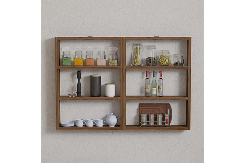 Hexaia Vegghylle 84,6 cm - Brun - Oppbevaring - Hyller - Vegghylle