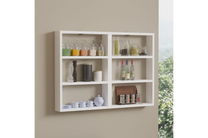 Hexaia Vegghylle 84,6 cm - Hvit - Oppbevaring - Hyller - Vegghylle