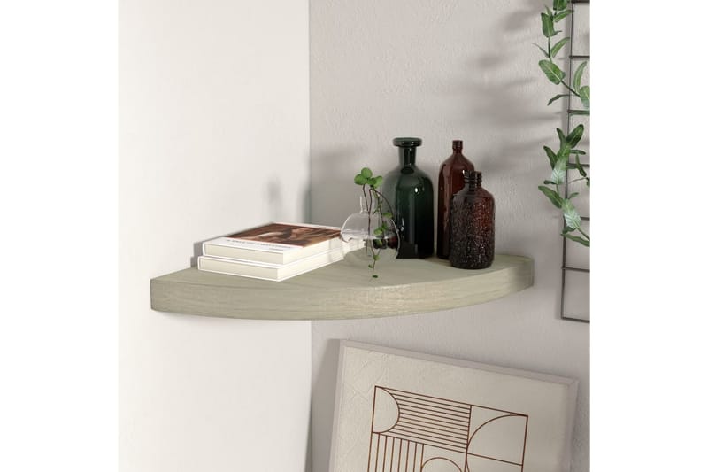 Flytende vegghylle eik 35x35x3,8 cm MDF - Brun - Oppbevaring - Hyller - Hjørnehylle