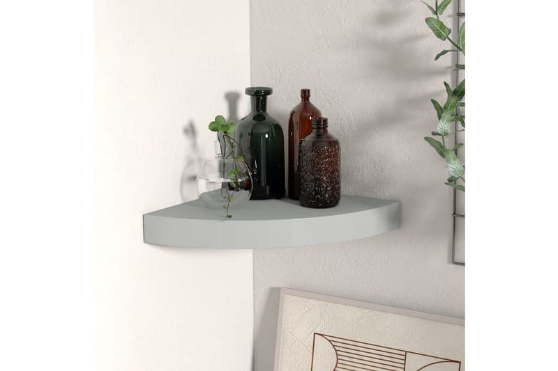 Flytende vegghylle grå 25x25x3,8 cm MDF - Grå - Oppbevaring - Hyller - Hjørnehylle