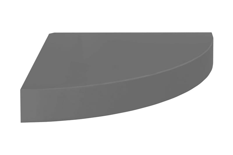 Flytende vegghylle høyglans grå 25x25x3,8 cm MDF - Grå - Kjøkkenhylle - Hjørnehylle