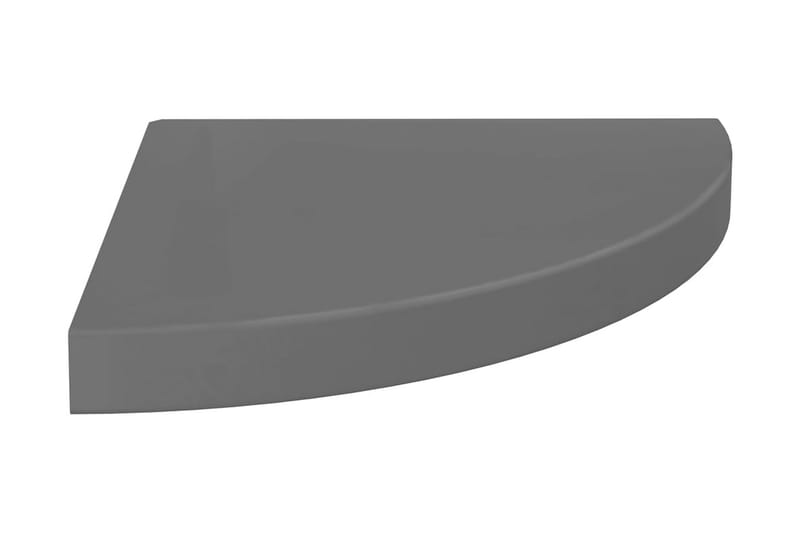 Flytende vegghylle høyglans grå 35x35x3,8 cm MDF - Grå - Kjøkkenhylle - Hjørnehylle