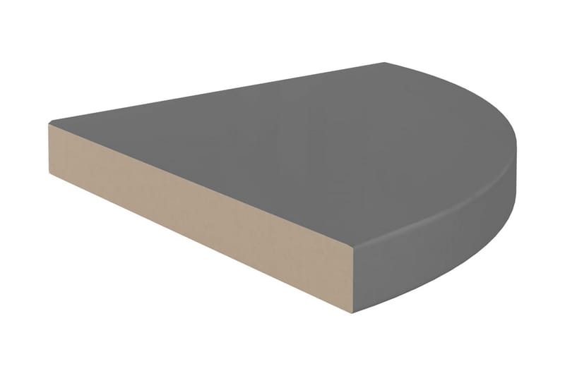 Flytende vegghylle høyglans grå 35x35x3,8 cm MDF - Grå - Oppbevaring - Hyller - Hjørnehylle