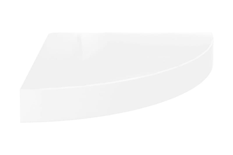 Flytende vegghylle høyglans hvit 25x25x3,8 cm MDF - Hvit - Kjøkkenhylle - Hjørnehylle