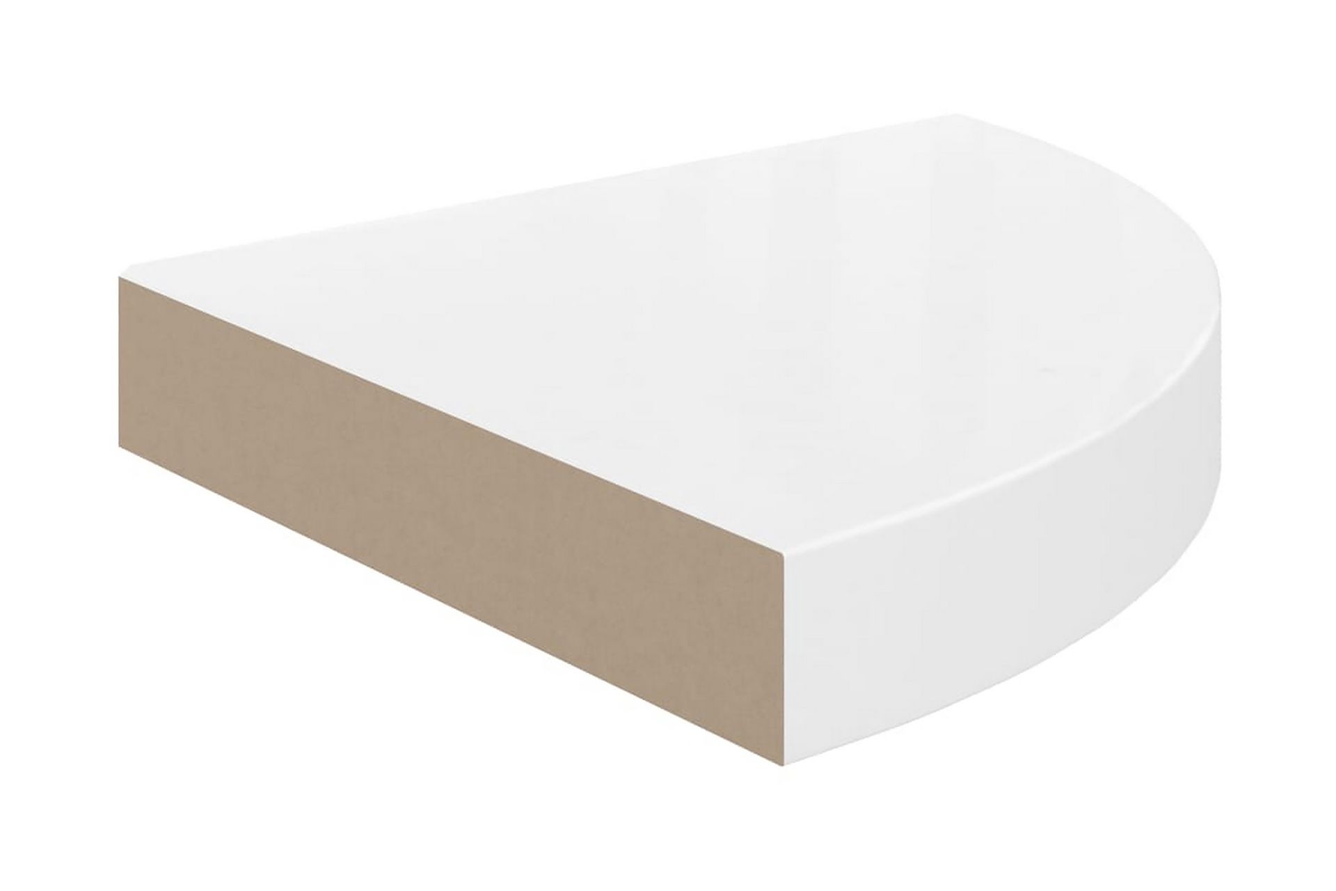 Flytende vegghylle høyglans hvit 25x25x3,8 cm MDF - Hvit - Oppbevaring - Hyller - Hjørnehylle