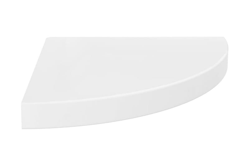 Flytende vegghylle høyglans hvit 35x35x3,8 cm MDF - Hvit - Kjøkkenhylle - Hjørnehylle