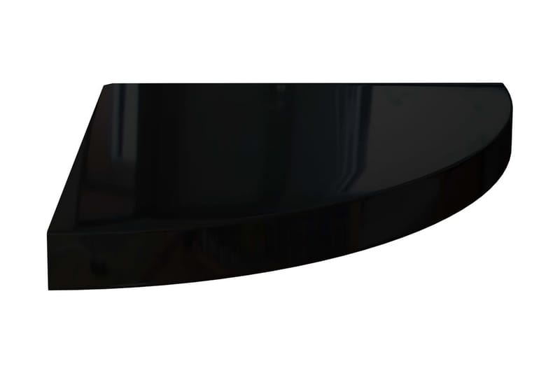 Flytende vegghylle høyglans svart 35x35x3,8 cm MDF - Svart - Kjøkkenhylle - Hjørnehylle