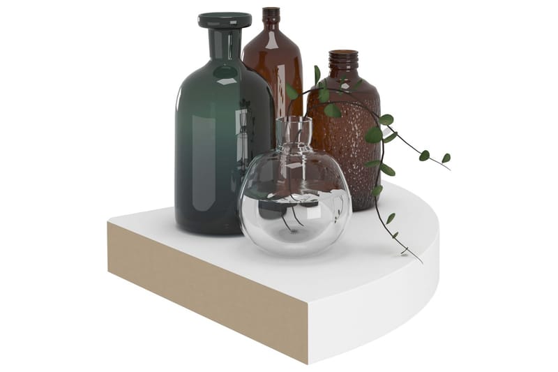 Flytende vegghylle hvit 25x25x3,8 cm MDF - Hvit - Oppbevaring - Hyller - Hjørnehylle