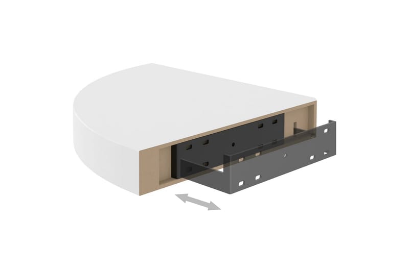 Flytende vegghylle hvit 25x25x3,8 cm MDF - Hvit - Oppbevaring - Hyller - Hjørnehylle