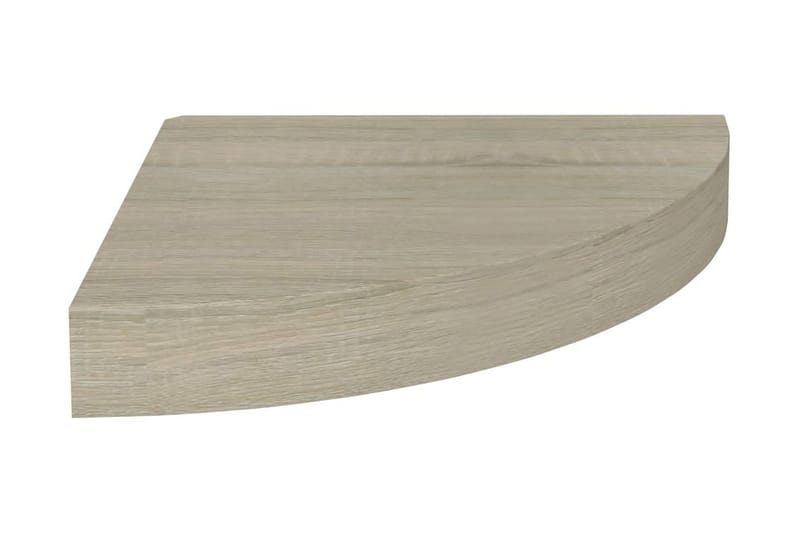 Flytende vegghyller 2 stk eik 25x25x3,8 cm MDF - Brun - Oppbevaring - Hyller - Hjørnehylle