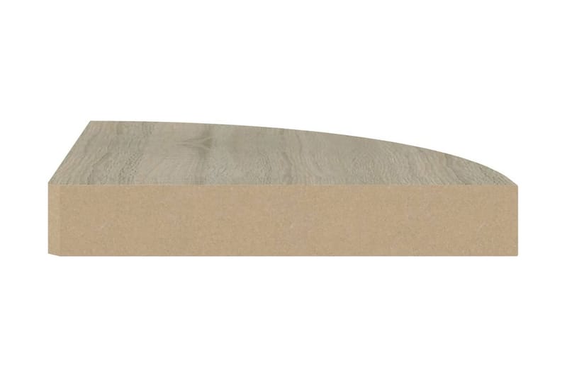 Flytende vegghyller 2 stk eik 25x25x3,8 cm MDF - Brun - Kjøkkenhylle - Hjørnehylle