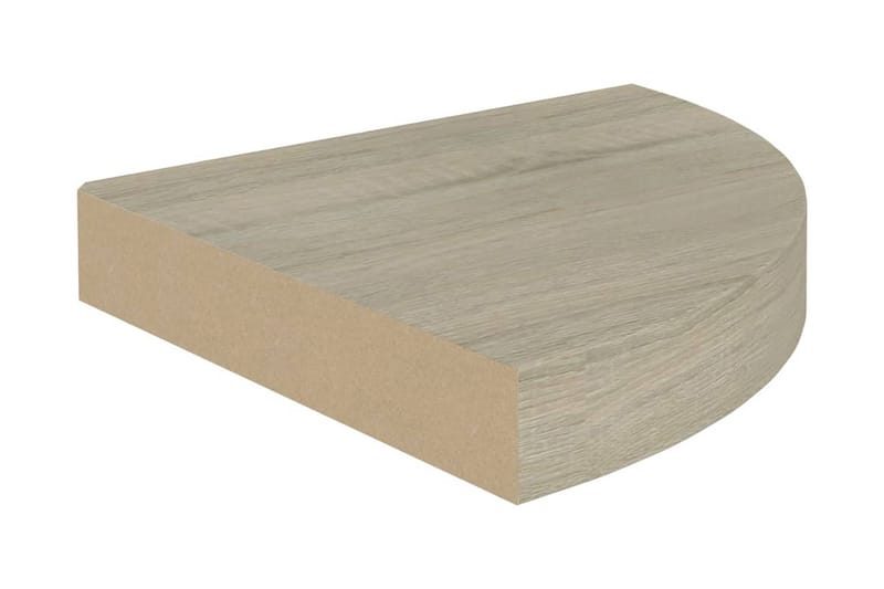 Flytende vegghyller 2 stk eik 25x25x3,8 cm MDF - Brun - Kjøkkenhylle - Hjørnehylle