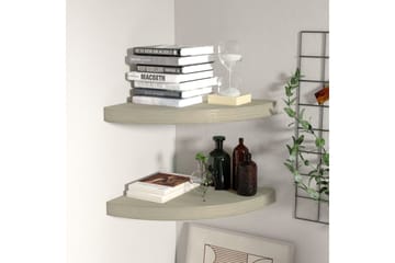 Flytende vegghyller 2 stk eik 35x35x3,8 cm MDF - Brun - Oppbevaring - Hyller - Hjørnehylle