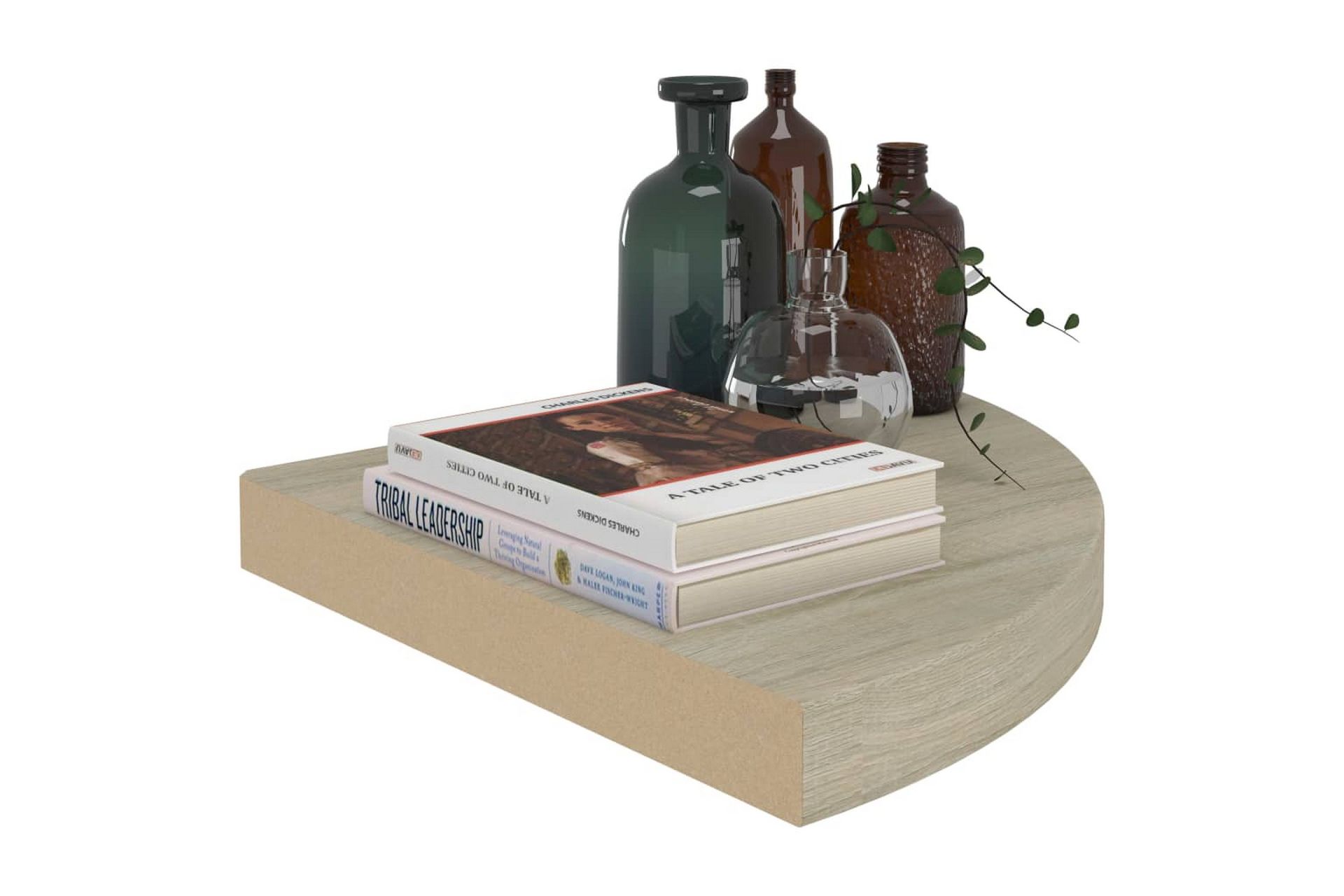 Flytende vegghyller 2 stk eik 35x35x3,8 cm MDF - Brun - Oppbevaring - Hyller - Hjørnehylle