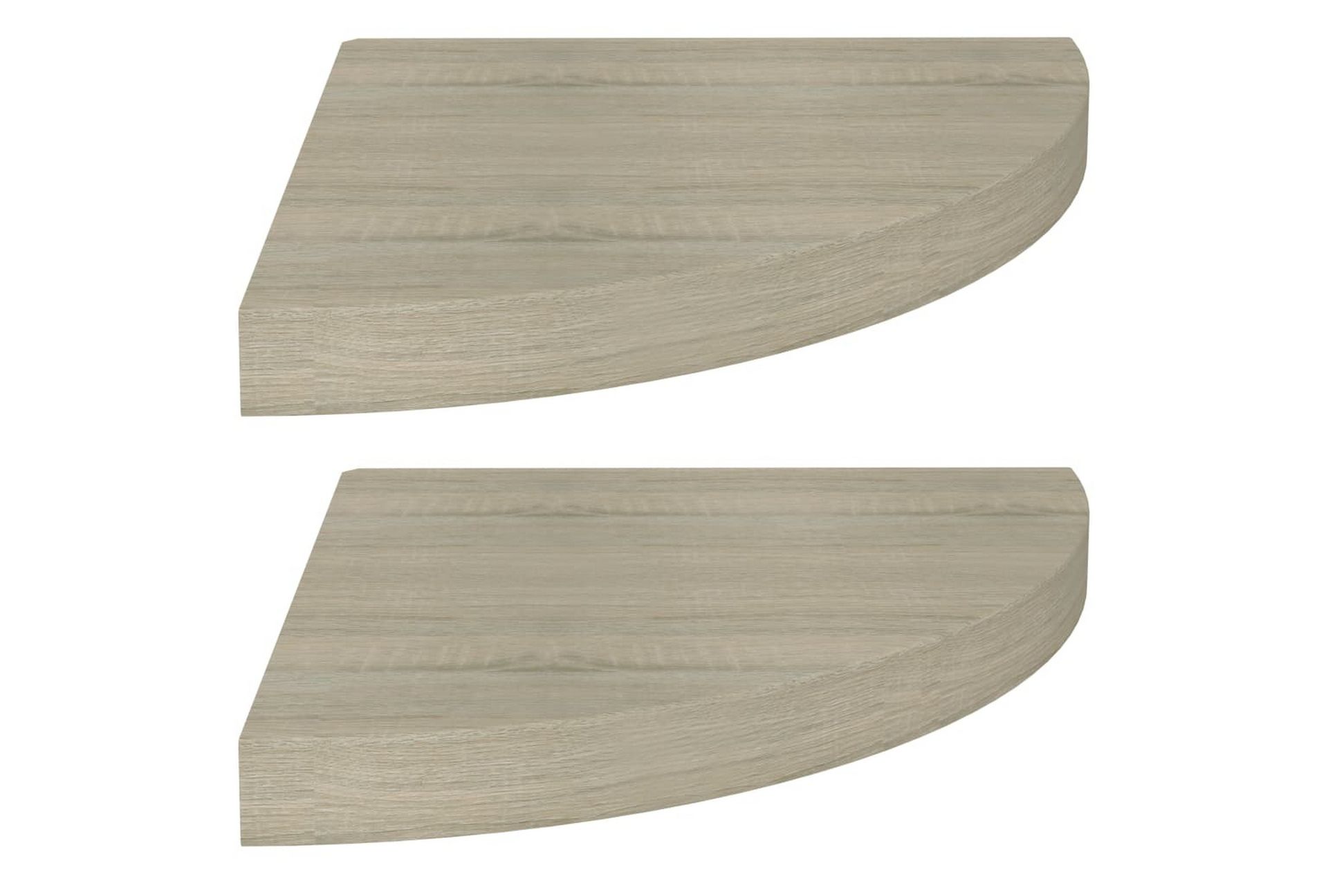 Flytende vegghyller 2 stk eik 35x35x3,8 cm MDF - Brun - Oppbevaring - Hyller - Hjørnehylle