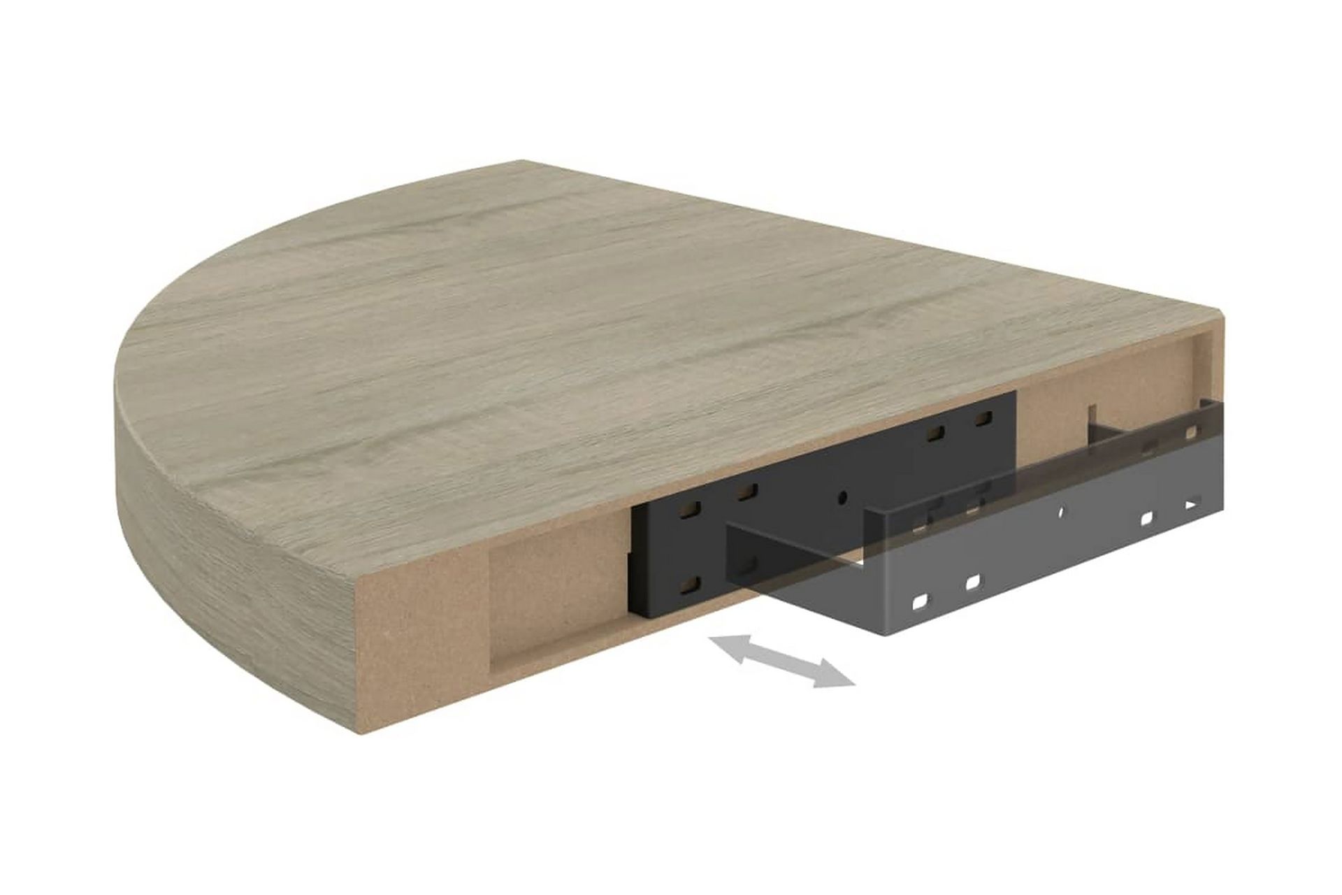 Flytende vegghyller 2 stk eik 35x35x3,8 cm MDF - Brun - Oppbevaring - Hyller - Hjørnehylle