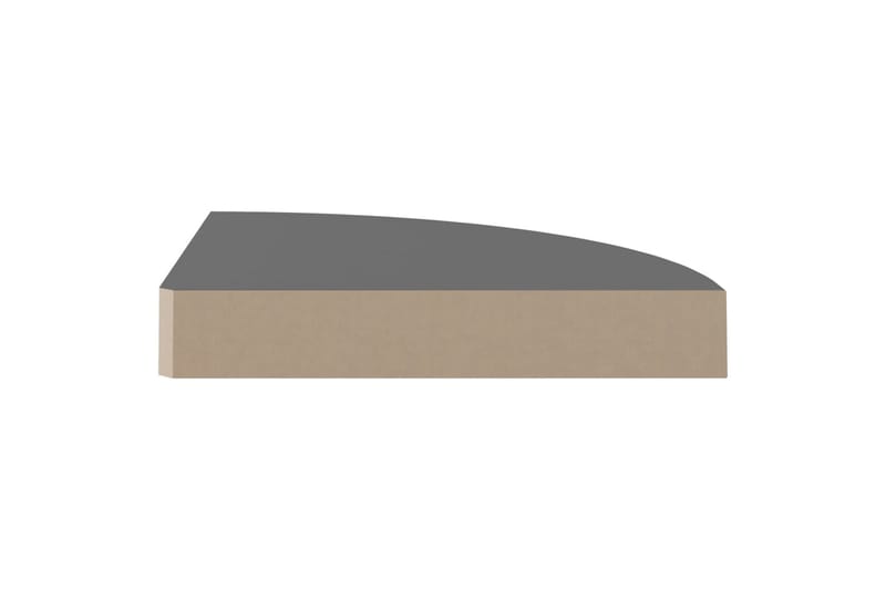 Flytende vegghyller 2 stk høyglans grå 25x25x3,8 cm MDF - Grå - Oppbevaring - Hyller - Hjørnehylle