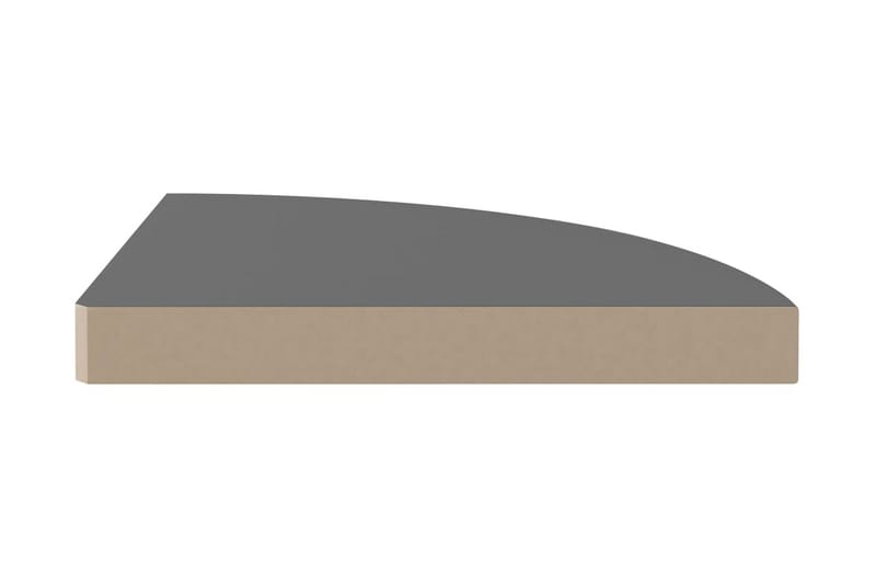 Flytende vegghyller 2 stk høyglans grå 35x35x3,8 cm MDF - Grå - Oppbevaring - Hyller - Hjørnehylle