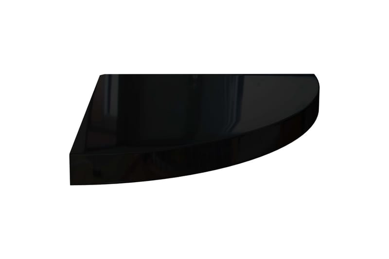 Flytende vegghyller 2 stk høyglans svart 35x35x3,8 cm MDF - Svart - Oppbevaring - Hyller - Hjørnehylle