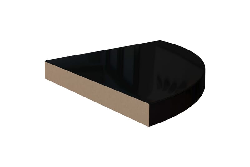 Flytende vegghyller 2 stk høyglans svart 35x35x3,8 cm MDF - Svart - Oppbevaring - Hyller - Hjørnehylle