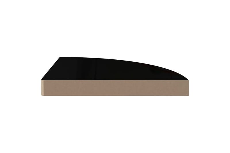 Flytende vegghyller 2 stk høyglans svart 35x35x3,8 cm MDF - Svart - Oppbevaring - Hyller - Hjørnehylle
